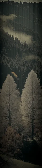 Free aesthetic bookmark featuring white trees